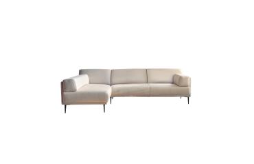 Canapé d'angle gauche Finn en tissu, 4 places, écru