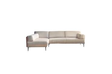 Canapé d'angle gauche Finn en tissu, 4 places, écru