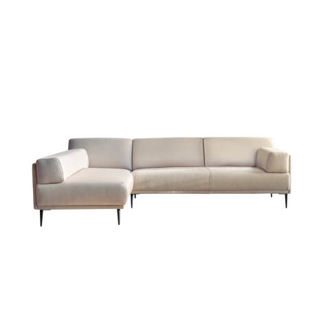 Canapé d'angle gauche Finn en tissu, 4 places, écru