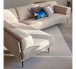 Canapé d'angle gauche Finn en tissu, 4 places, écru