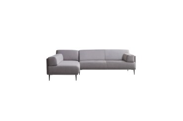 Canapé d'angle gauche Finn en tissu, 4 places, gris taupe
