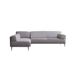 Canapé d'angle gauche Finn en tissu, 4 places, gris taupe