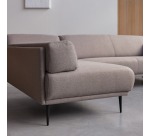 Canapé d'angle gauche Finn en tissu, 4 places, gris taupe