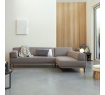 Canapé d'angle droit Finn en tissu, 4 places, gris taupe