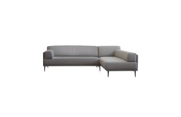 Canapé d'angle droit Finn en tissu, 4 places, gris taupe