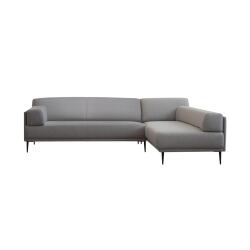 Canapé d'angle droit Finn en tissu, 4 places, gris taupe