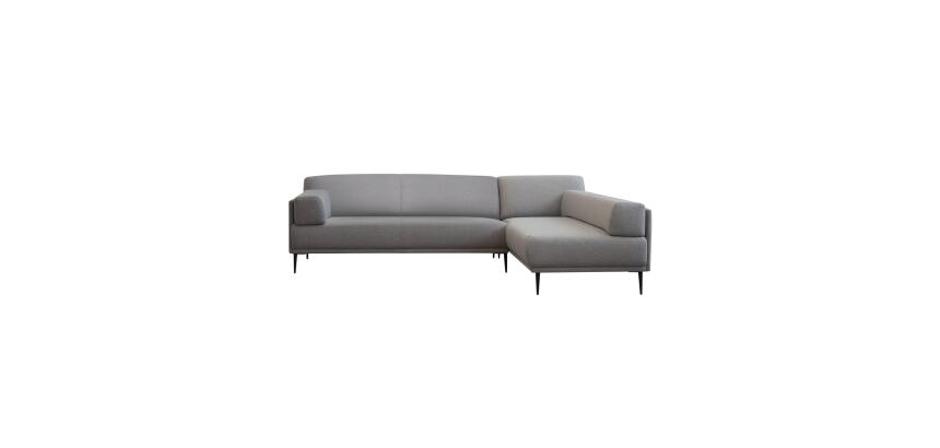 Canapé d'angle droit Finn en tissu, 4 places, gris taupe