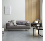 Canapé droit Finn en tissu, 3 places, gris taupe