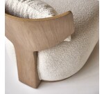 Fauteuil June en mindi massif et tissu écru