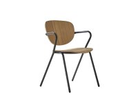 Chaise en métal et bois de frêne Ada