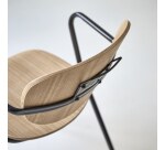 Chaise en métal et bois de frêne Ada