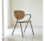 Chaise en métal et bois de frêne Ada