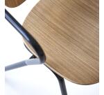 Chaise en métal et bois de frêne Ada