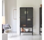 Vitrine Antonin en métal H 170 cm, noir