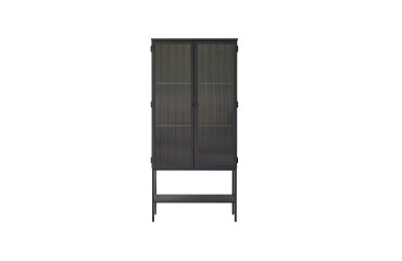 Vitrine Antonin en métal H 170 cm, noir