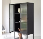 Vitrine Antonin en métal H 170 cm, noir