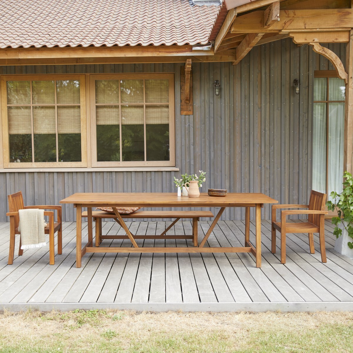 Table de jardin Alba en acacia massif 8 personnes