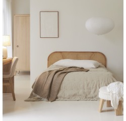 Tête de lit en tiges de rotin et mindi Bille H 80 x L 160 x P 3 cm