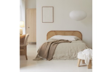 Tête de lit en tiges de rotin et mindi Bille H 80 x L 160 x P 3 cm