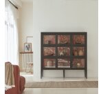 Vitrine en bois d'orme Tana H 160 x L 160 x P 40 cm