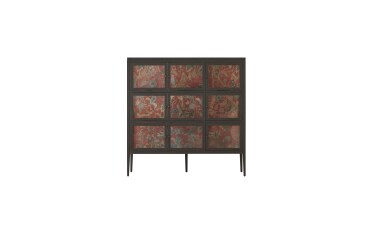 Vitrine en bois d'orme Tana H 160 x L 160 x P 40 cm