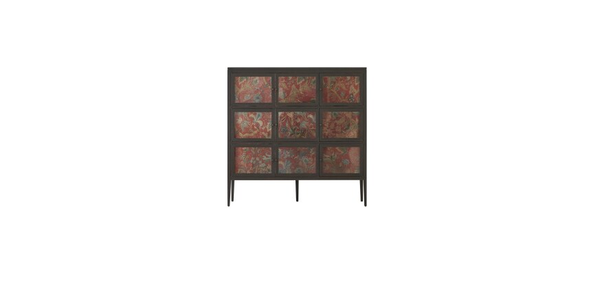 Vitrine en bois d'orme Tana H 160 x L 160 x P 40 cm