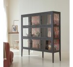 Vitrine en bois d'orme Tana H 160 x L 160 x P 40 cm