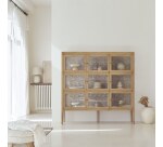 Vitrine en bois de chêne Tana H 160 x L 160 x P 40 cm