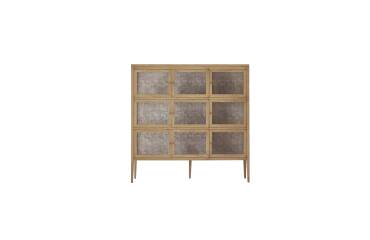 Vitrine en bois de chêne Tana H 160 x L 160 x P 40 cm