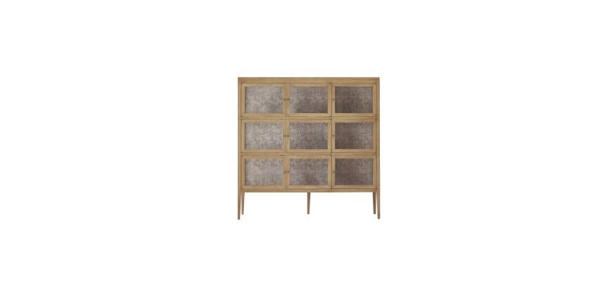 Vitrine en bois de chêne Tana H 160 x L 160 x P 40 cm