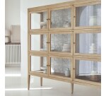 Vitrine en bois de chêne Tana H 160 x L 160 x P 40 cm