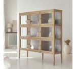 Vitrine en bois de chêne Tana H 160 x L 160 x P 40 cm