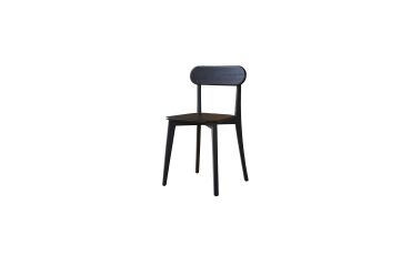 Chaise Abel en chêne massif noir - Lot de 2