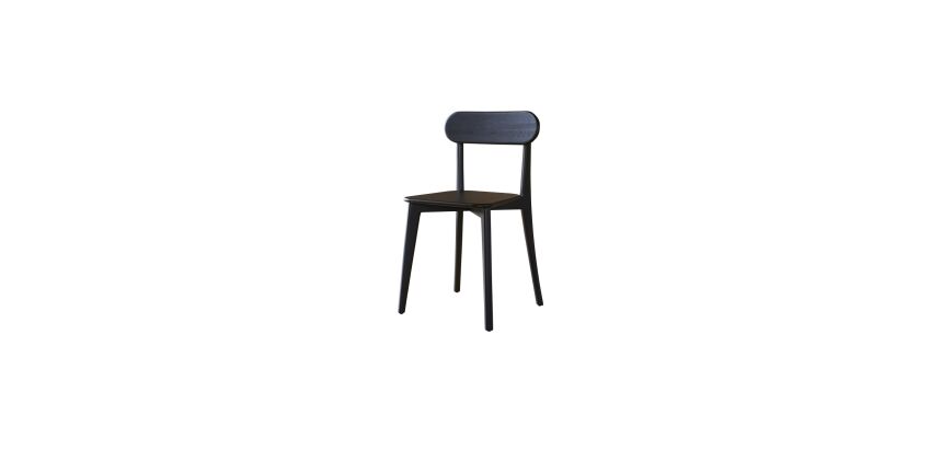 Chaise Abel en chêne massif noir - Lot de 2