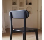 Chaise Abel en chêne massif noir - Lot de 2