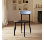 Chaise Abel en chêne massif noir - Lot de 2