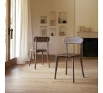 Ensemble de 2 Chaises en bois de chêne brown Abel H 85 x L 48 x P 49 cm