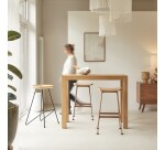 Table haute Edene en bois de teck massif L 120 x P 60 cm, 2 à 4 personnes