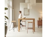 Table haute Edene en bois de teck massif L 120 x P 60 cm, 2 à 4 personnes