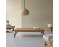 Table basse Olia en teck massif, rectangulaire 150 x 80 cm