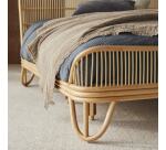 Lit double en rotin avec sommier Simone H 101 x L 167 x P 207 cm