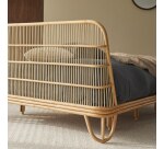 Lit double en rotin avec sommier Simone H 101 x L 167 x P 207 cm