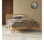 Lit double en rotin avec sommier Simone H 101 x L 167 x P 207 cm