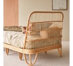 Simone - Lit simple en rotin avec sommier H 101 x L 97 x P 207 cm
