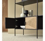 Bibliotheque en manguier massif et metal fidele