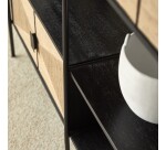 Bibliotheque en manguier massif et metal fidele