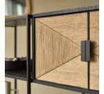 Bibliotheque en manguier massif et metal fidele