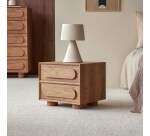 Chevet en acacia massif 2 tiroirs olga