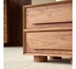 Chevet en acacia massif 2 tiroirs olga
