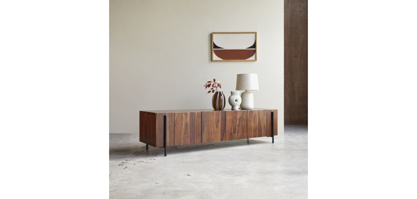 Meuble TV Honorine en palissandre massif 170 cm